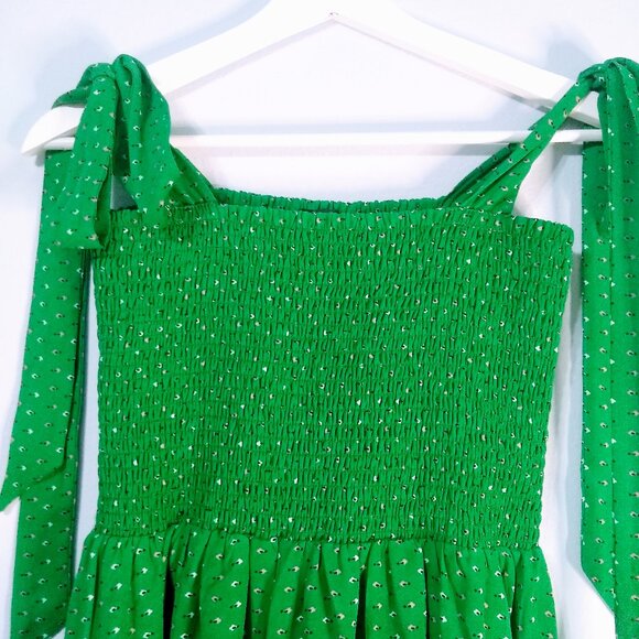 LULUS Day in the Sun Green Print Smocked Midi Dress - Picture 6 of 12